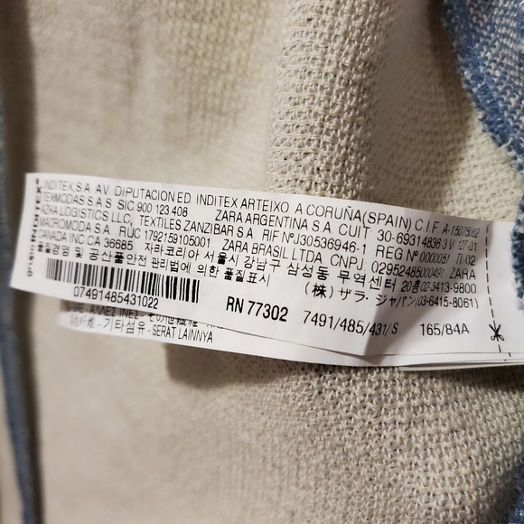 Zara Trafaluc - Light Blue Longline coat overcoat topcoat / cardigan- Size S - Picture 8 of 9